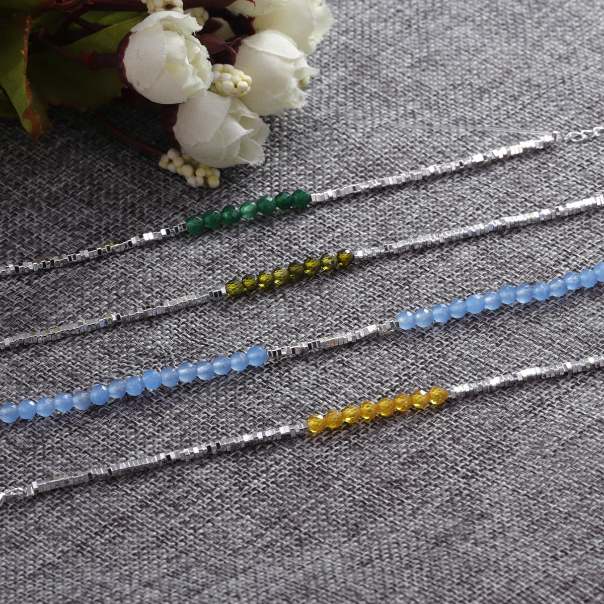 VENTFILLE 925 Silver Butterfly Bracelet – Cute Beaded String Design for Girls