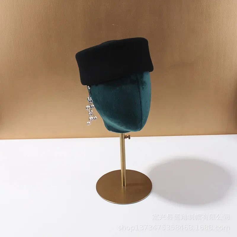 Vintage Wool Felt Beret – Elegant Hard-Top Pillbox Fedora for Weddings & Cocktail Parties