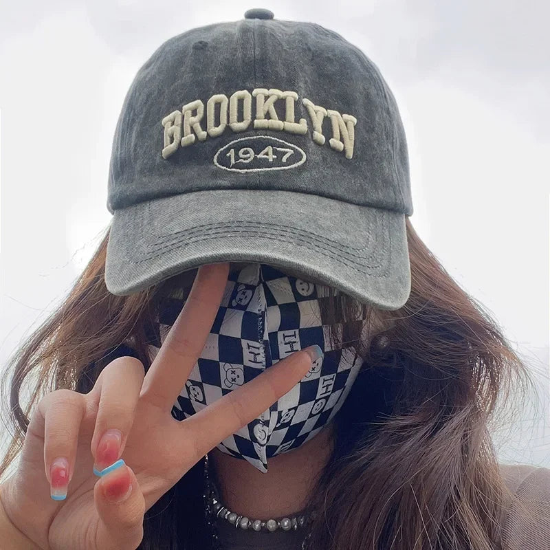 Brooklyn Alphabet Baseball Cap – Casual Cotton Snapback for Men & Women, Hip-Hop Summer Style
