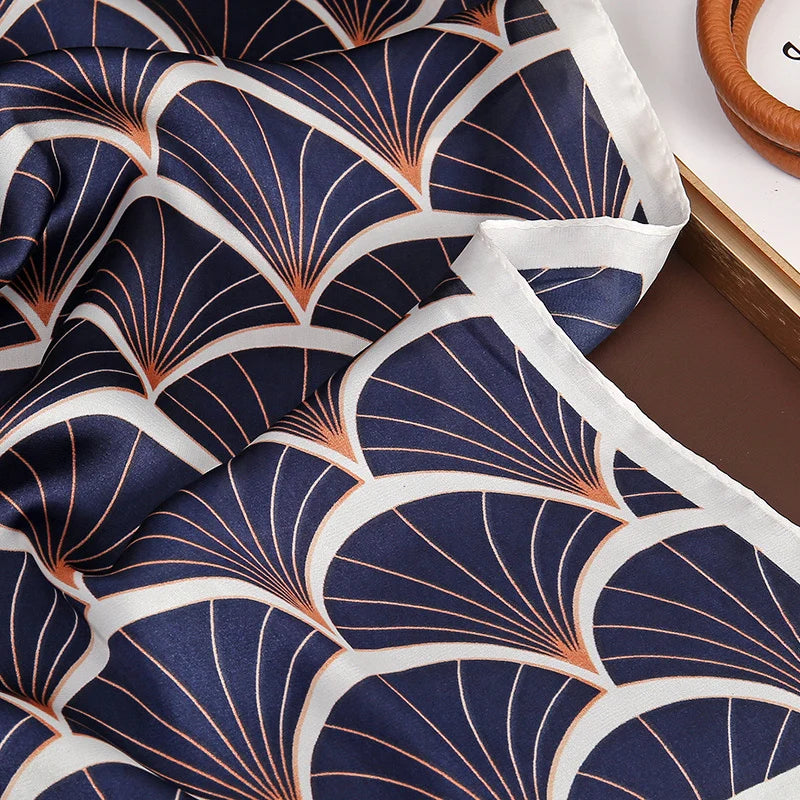 Luxury Silk Satin Scarf – 2023 Square Print Design for Women’s Hijab, Hair & Neck Styling