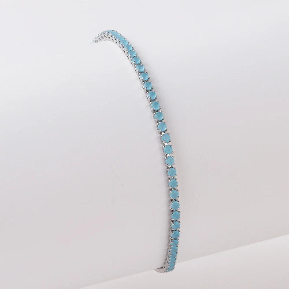 2 mm Adjustable Rainbow Tennis Bracelet – Colorful Zircon Charm for Women