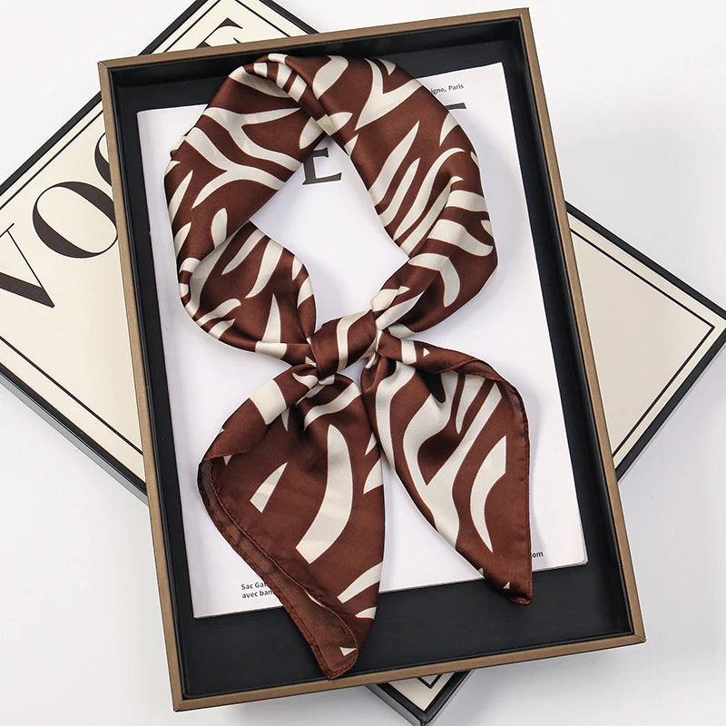 Luxury Square Silk Scarf – Elegant Satin Hijab & Headband Wrap for Women