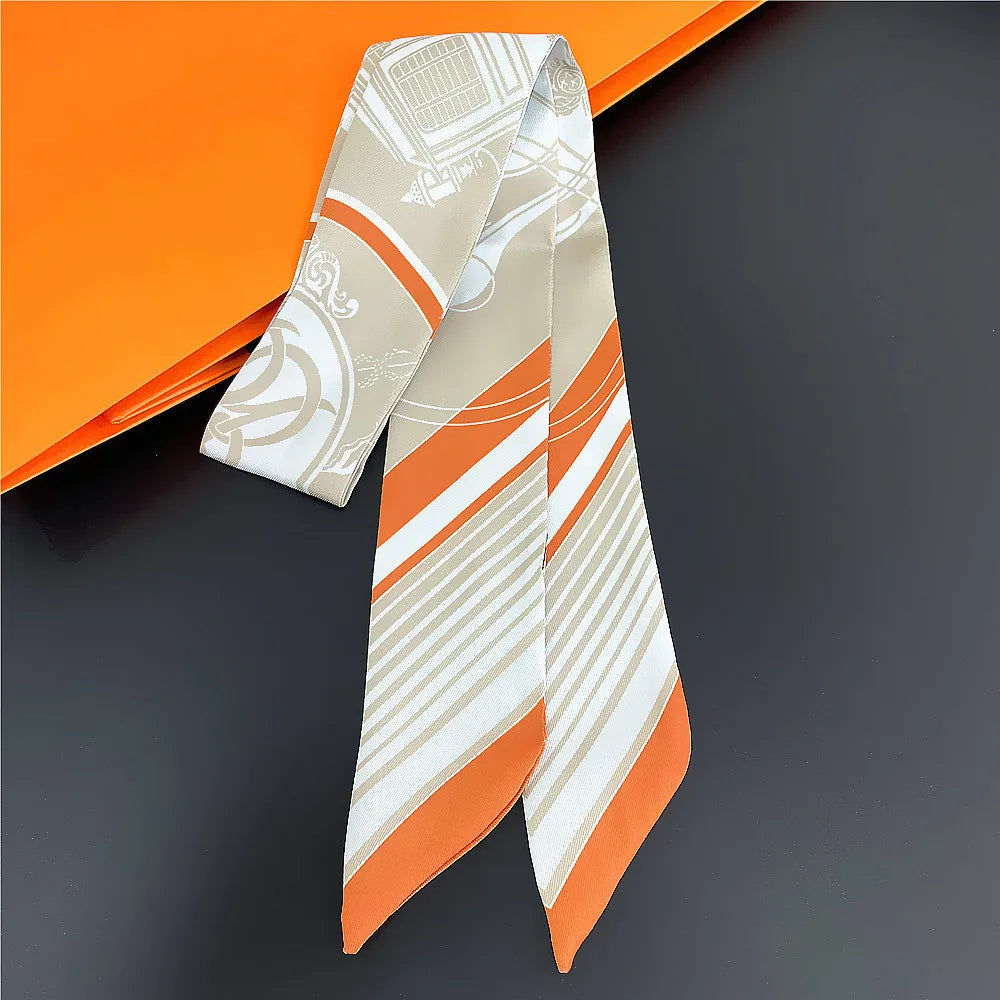 Gorgeous Saddle Print Silk Scarf – Elegant 2023 Designer Style for Hair, Bags & Neck