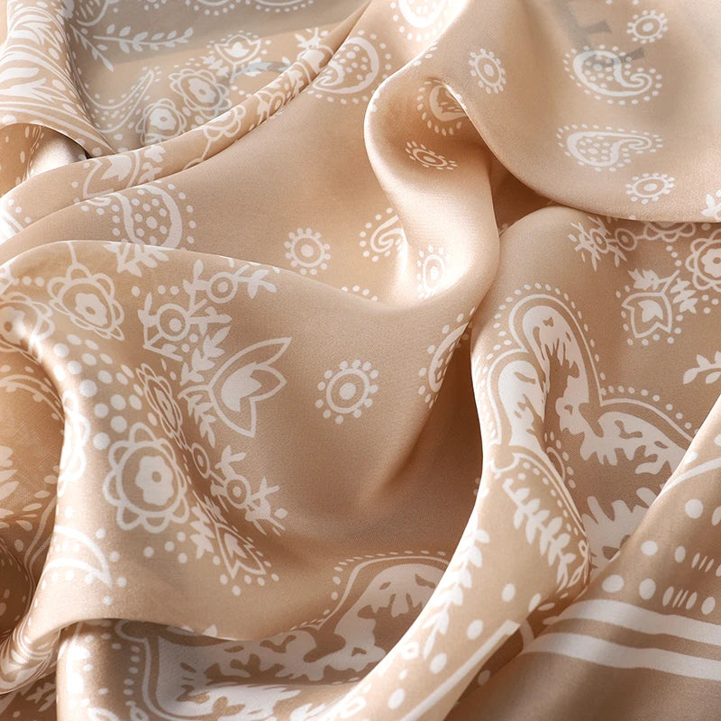 Floral Silk Hair Scarf – Elegant Spring Print Bandana for Hair, Neck & Head Styling