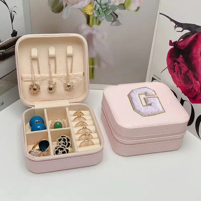 Mini Initial Jewelry Box – Personalized Travel Case, Perfect Bridesmaid or Birthday Gift