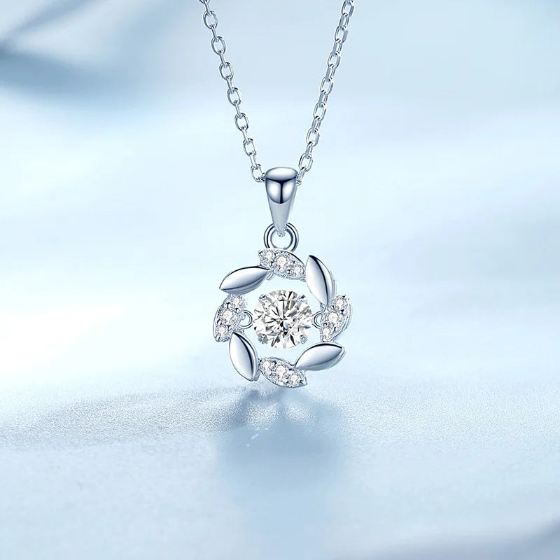 Moissanite Pendant Necklace – 925 Sterling Silver Sparkling Bridal & Party Jewelry for Women