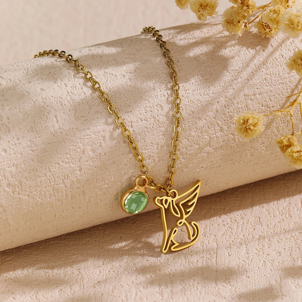 Bird Wing Name Pendant – Custom Stainless Steel Necklace for Valentine’s Day