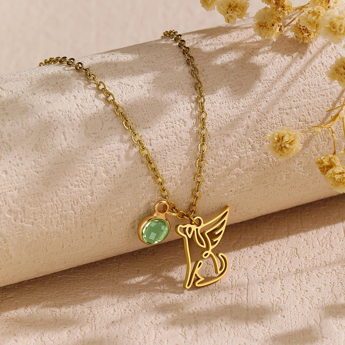 Bird Wing Name Pendant – Custom Stainless Steel Necklace for Valentine’s Day