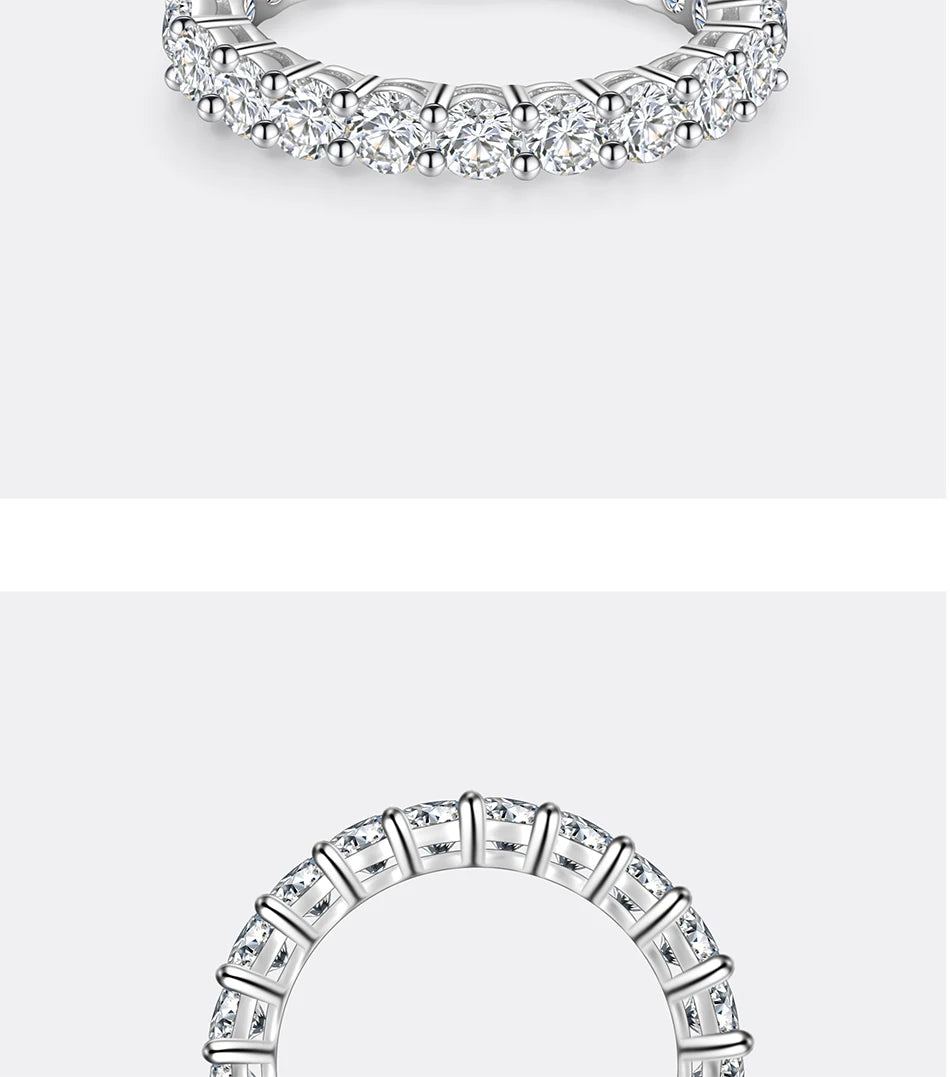 PERFANY 3 mm Full Moissanite Ring – S925 Silver Stackable Eternal Diamond-Style Luxury Band