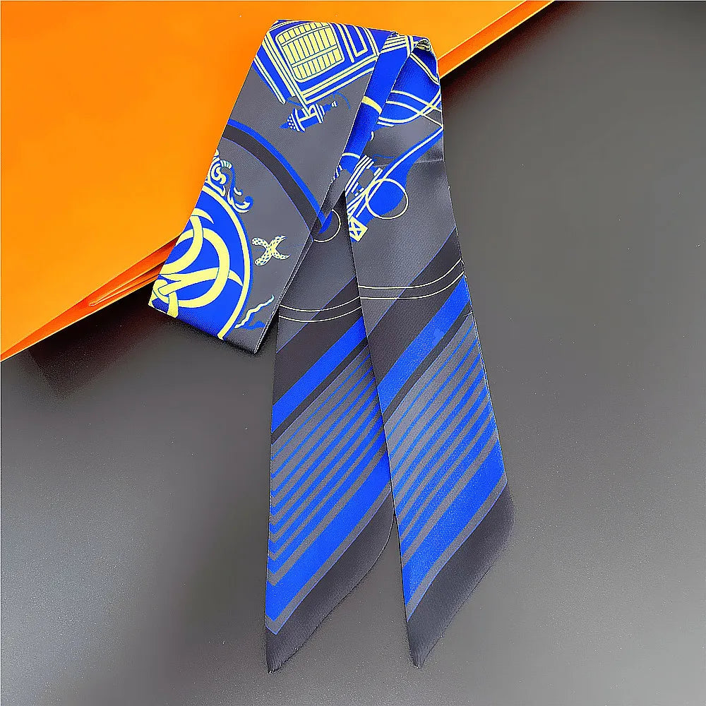 Gorgeous Saddle Print Silk Scarf – Elegant 2023 Designer Style for Hair, Bags & Neck