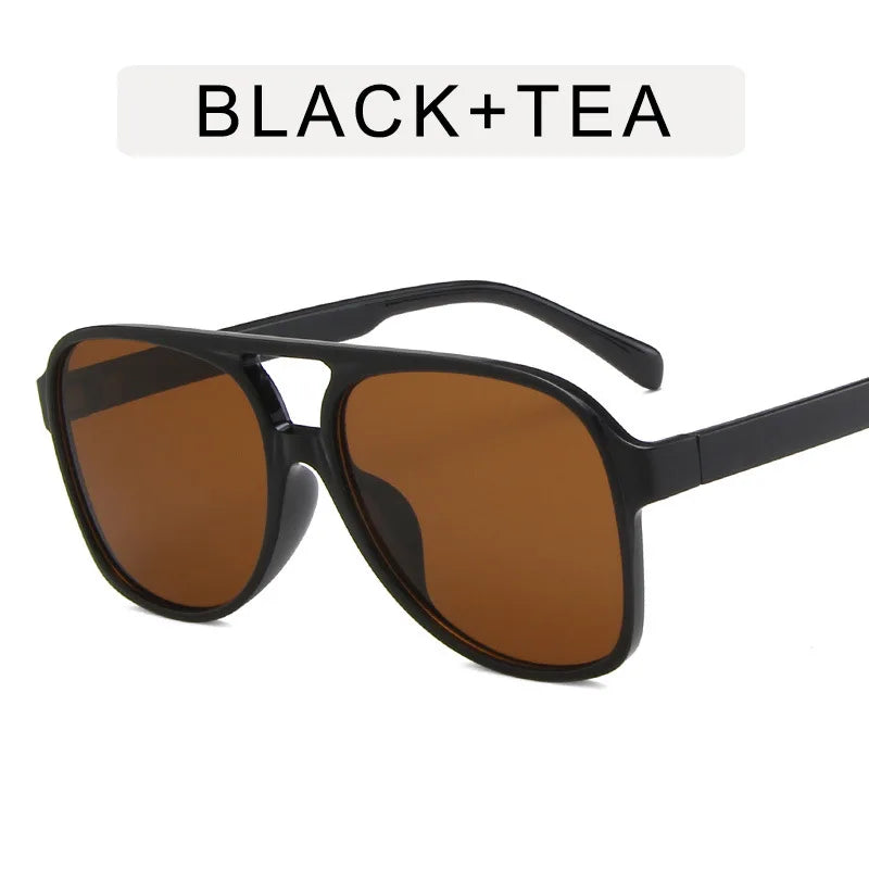 Vintage Oversized Sunglasses – Retro Square Frames in Classic Black or Yellow