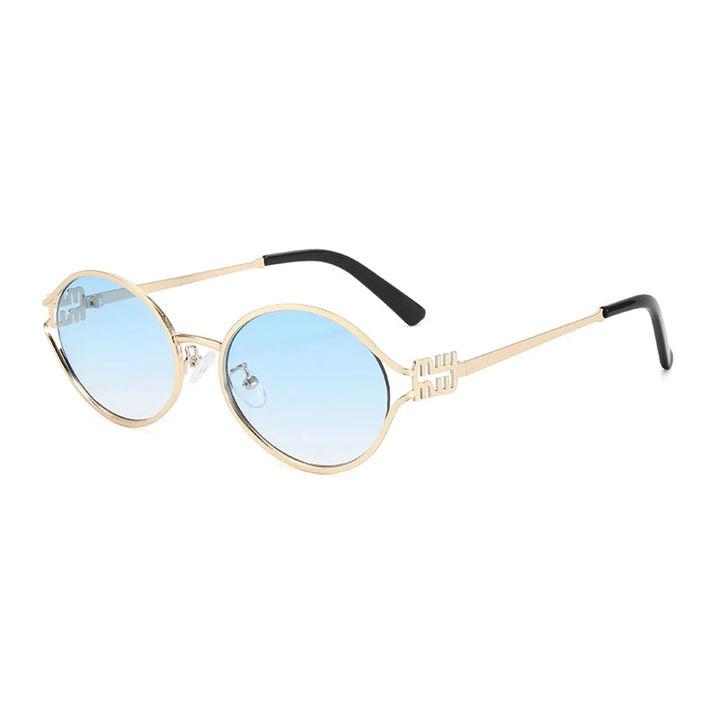 Metallic Cat Eye Sunglasses – Retro Small Frame Unisex UV Protection