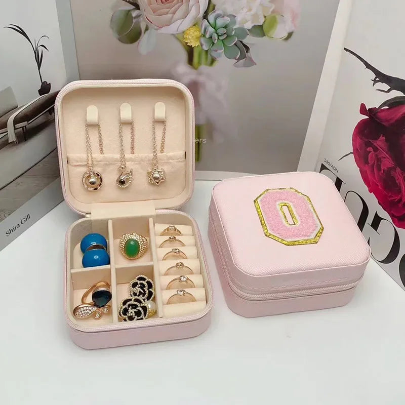 Mini Initial Jewelry Box – Personalized Travel Case, Perfect Bridesmaid or Birthday Gift