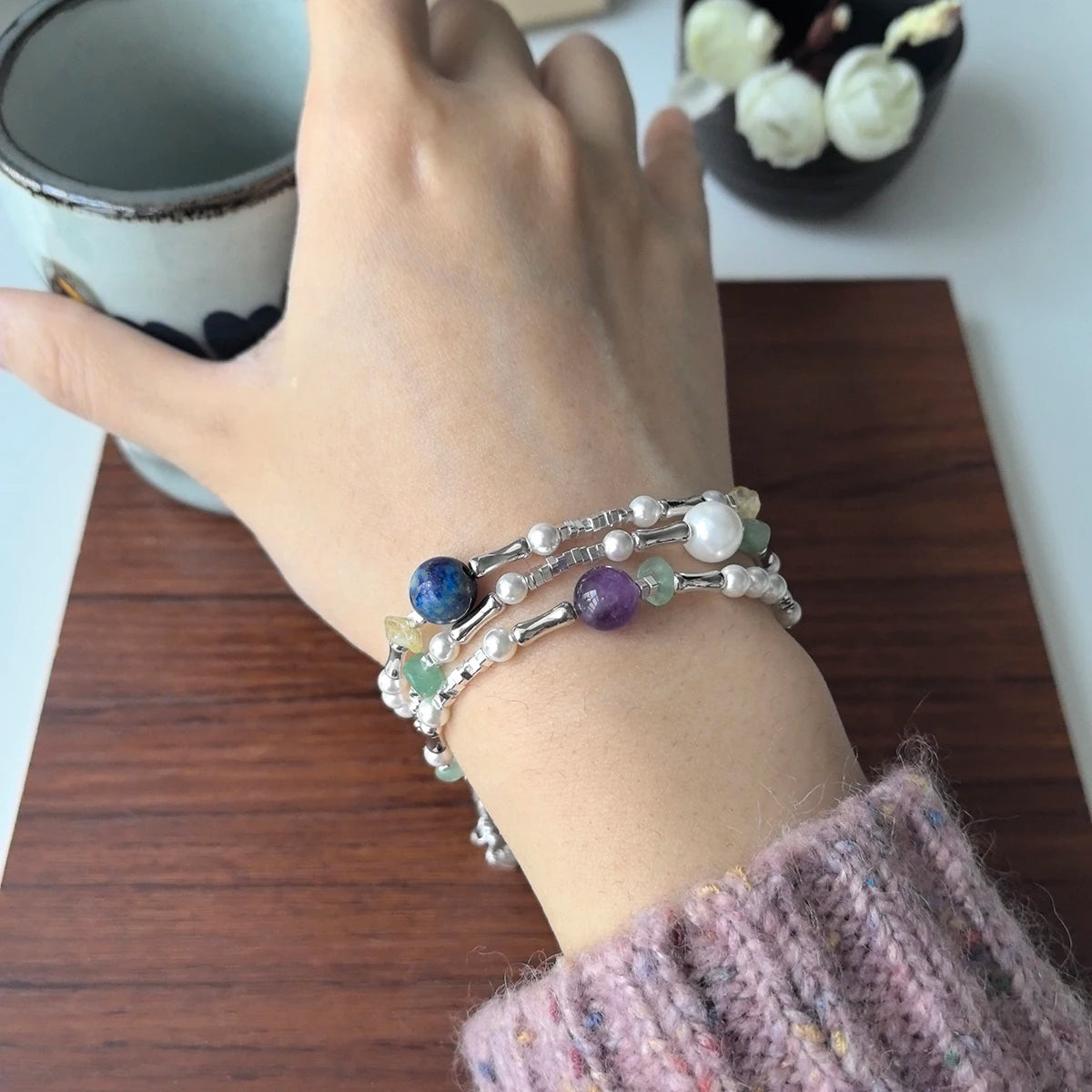 VENTFILLE 925 Silver Butterfly Bracelet – Cute Beaded String Design for Girls