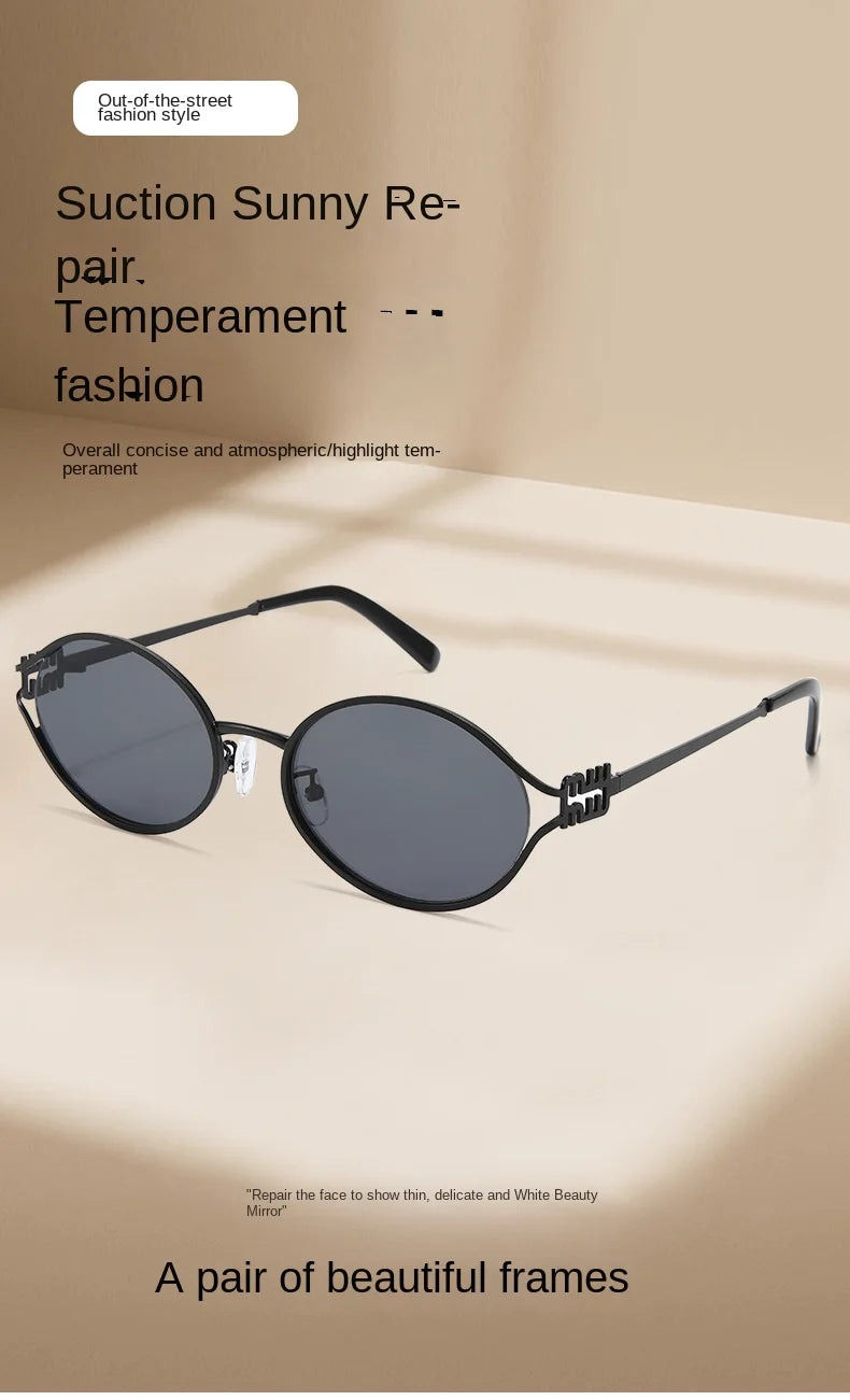 Metallic Cat Eye Sunglasses – Retro Small Frame Unisex UV Protection