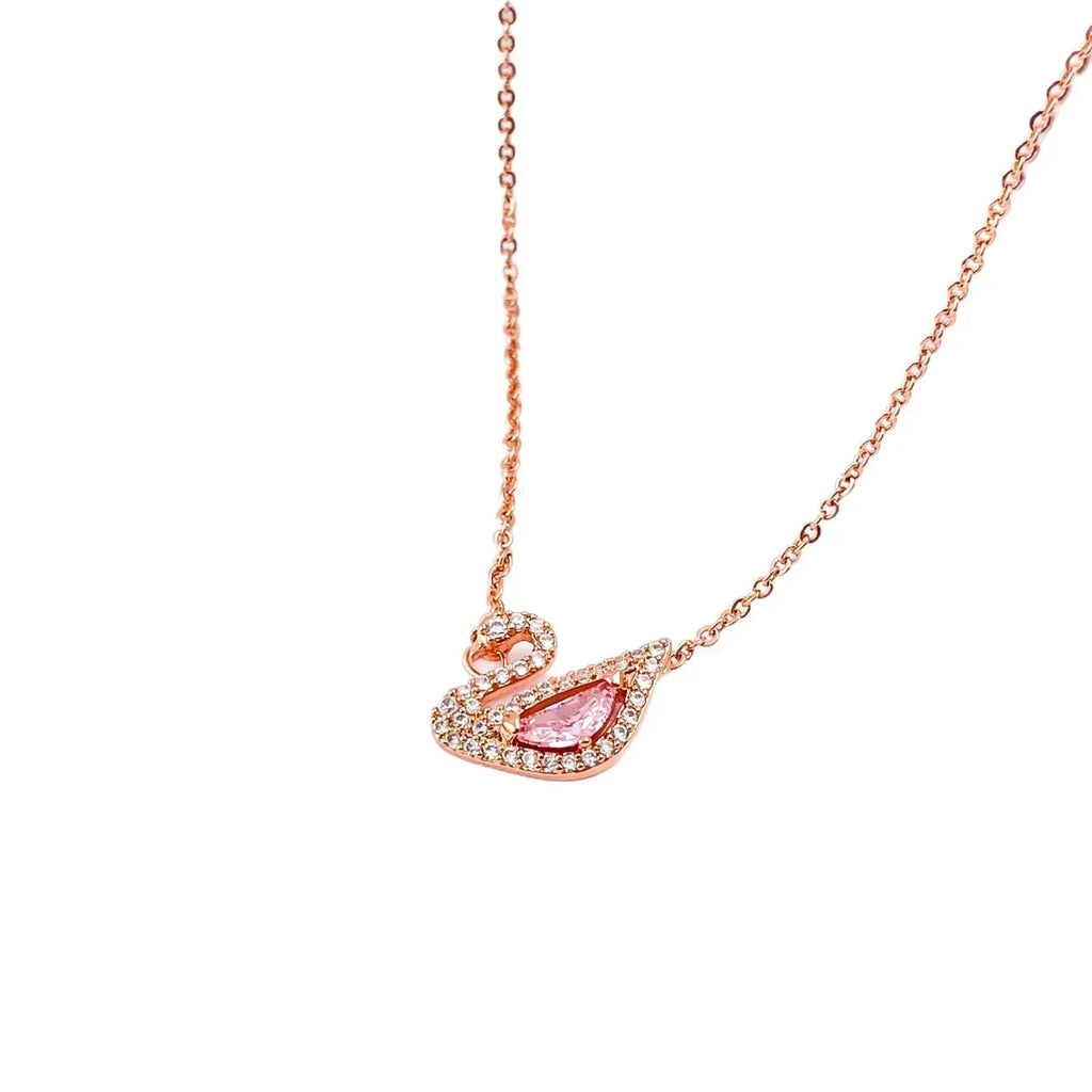 Copper Swan Necklace – Non-Fading Elegant Clavicle Chain for Women, Perfect Valentine’s Gift