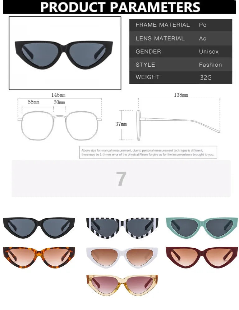 Luxury Vintage Cat Eye Sunglasses – Elegant Designer V-Style UV400 Shades for Women