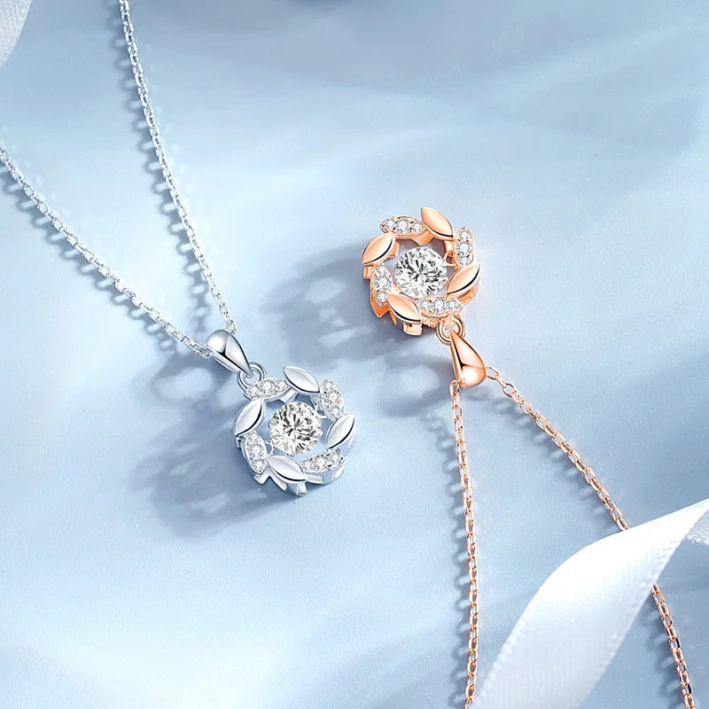 Moissanite Pendant Necklace – 925 Sterling Silver Sparkling Bridal & Party Jewelry for Women