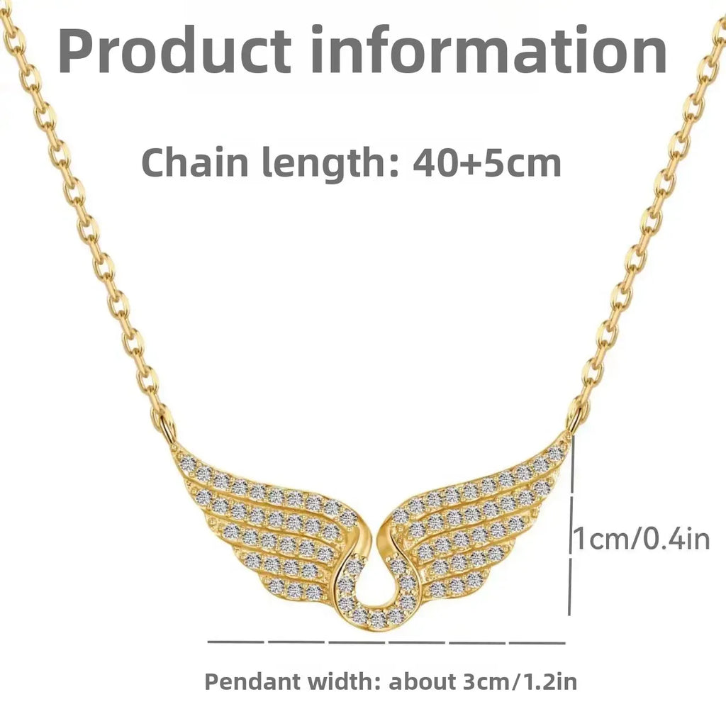 Titanium Steel Angel Wings Necklace – Elegant Clavicle Chain for Women