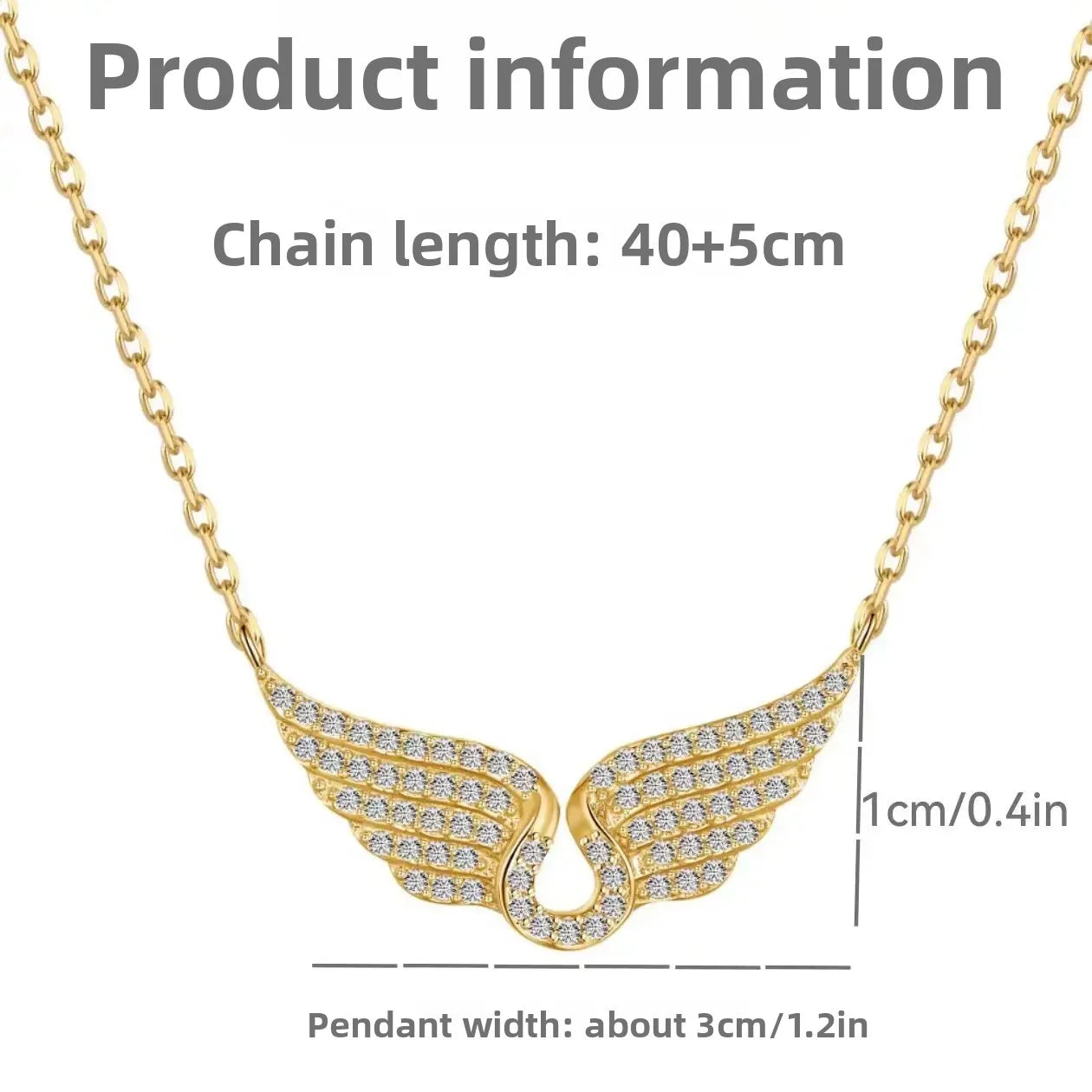 Titanium Steel Angel Wings Necklace – Elegant Clavicle Chain for Women