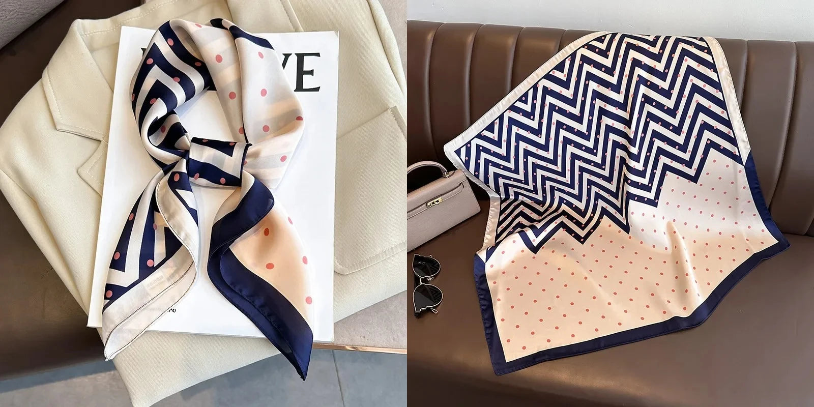 Luxury Floral Silk Scarf – Soft Satin Square Wrap for Hair, Neck & Hijab