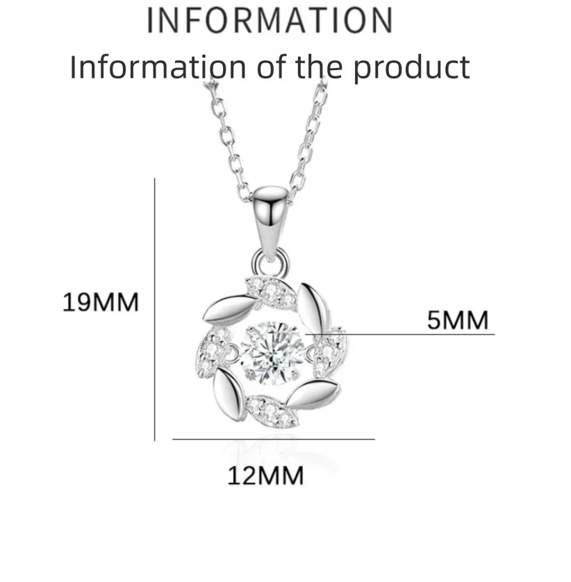 Moissanite Pendant Necklace – 925 Sterling Silver Sparkling Bridal & Party Jewelry for Women