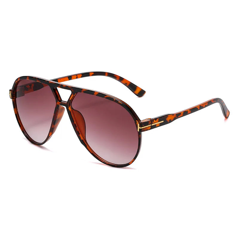 Retro Pilot Sunglasses – Double Beam “T” Design with Mirror Finish (2025 Style)