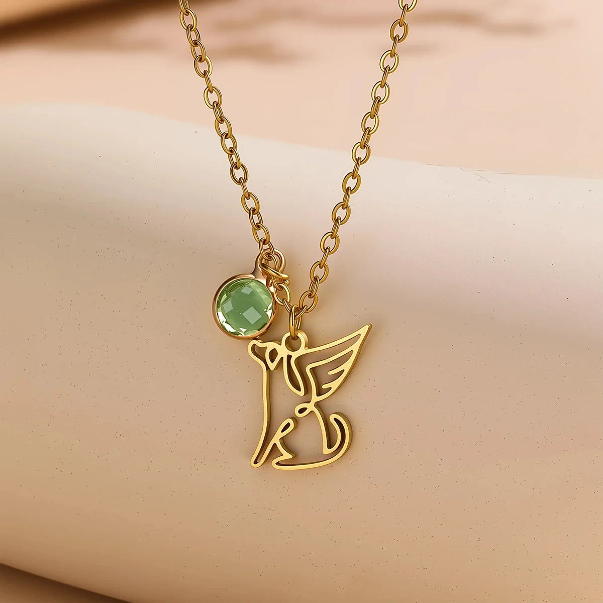 Bird Wing Name Pendant – Custom Stainless Steel Necklace for Valentine’s Day