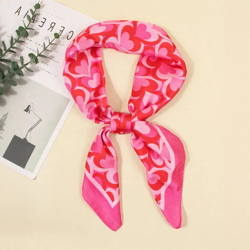 Luxury Square Silk Scarf – Elegant Satin Hijab & Headband Wrap for Women