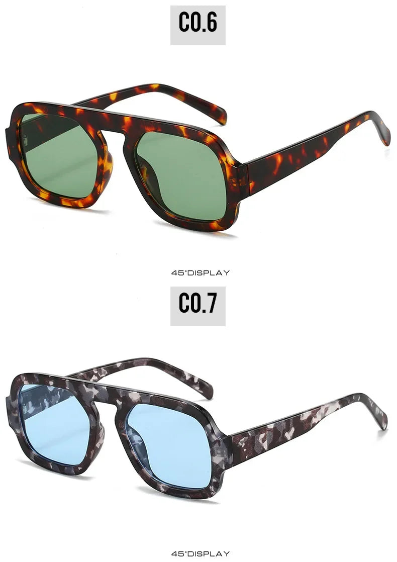 Retro Square Sunglasses – Gradient UV400 Unisex Punk Designer Shades