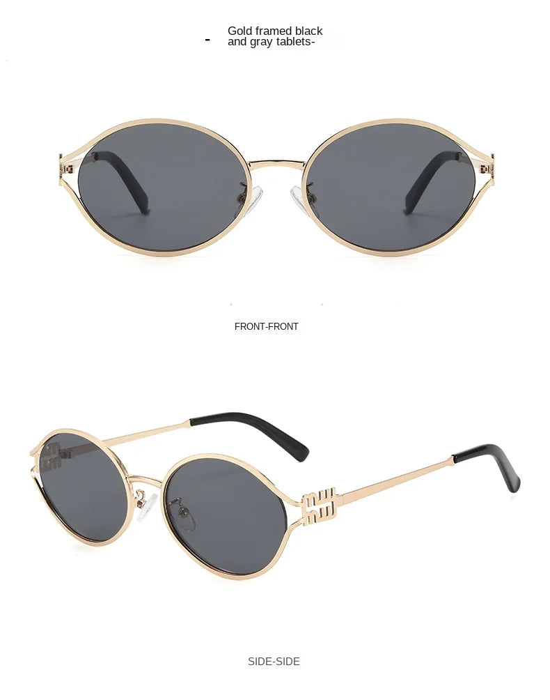 Metallic Cat Eye Sunglasses – Retro Small Frame Unisex UV Protection