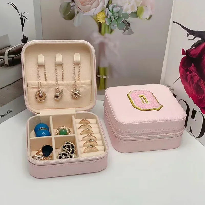Mini Initial Jewelry Box – Personalized Travel Case, Perfect Bridesmaid or Birthday Gift