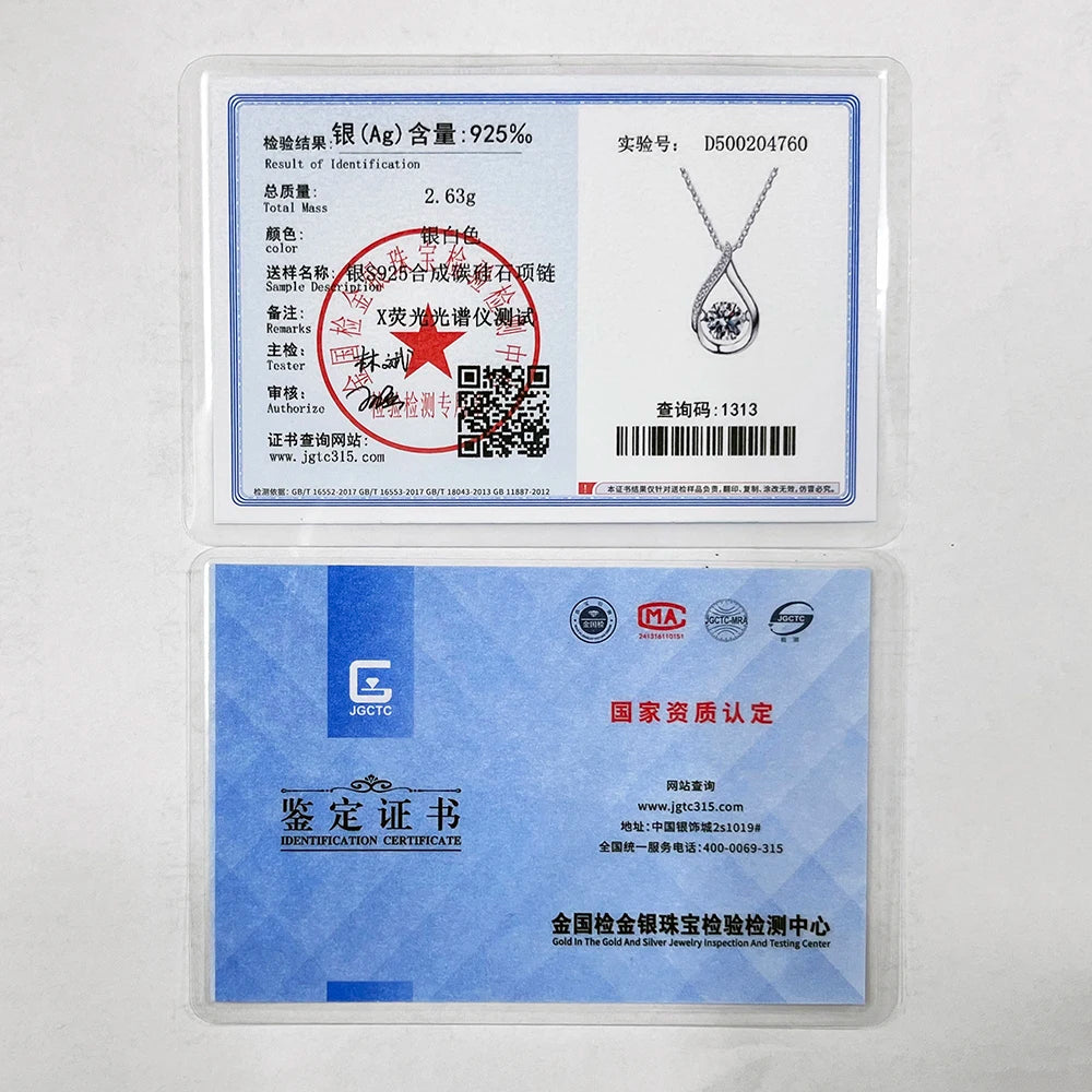 925 Silver Moissanite Jewelry Set – Solitaire Necklace, Ring & Stud Earrings for Men or Women