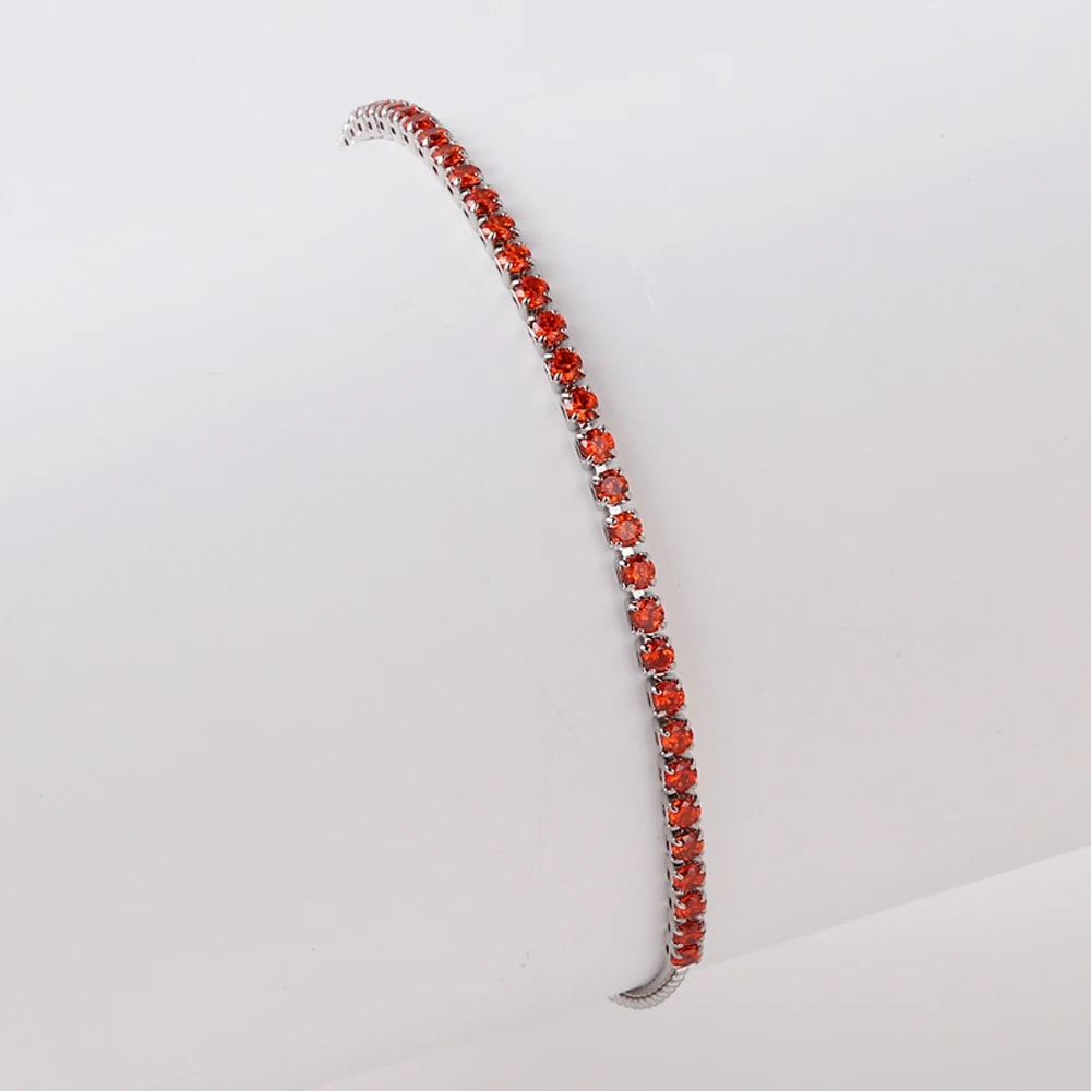 2 mm Adjustable Rainbow Tennis Bracelet – Colorful Zircon Charm for Women