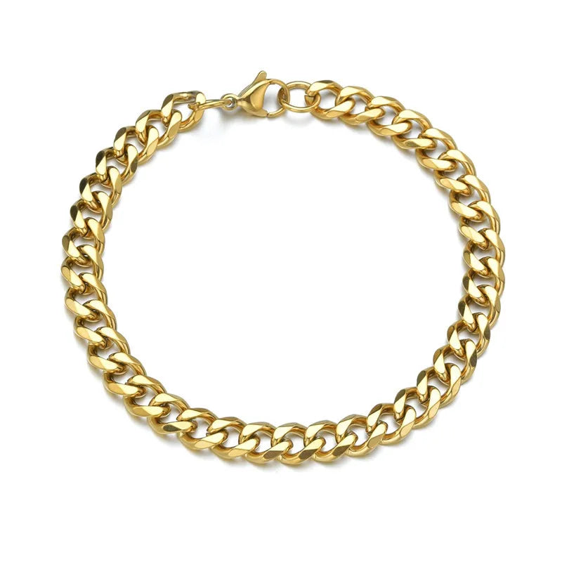 LETAPI Stainless Steel Cuban Chain Bracelet – Bold Unisex Hip-Hop Style for Men & Women