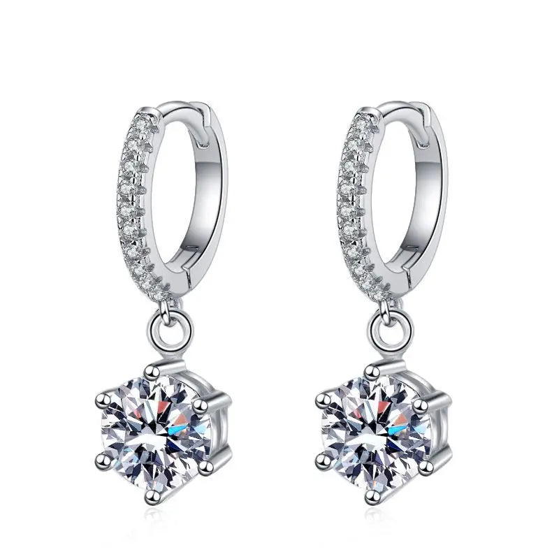 925 Silver Moissanite Jewelry Set – Solitaire Necklace, Ring & Stud Earrings for Men or Women