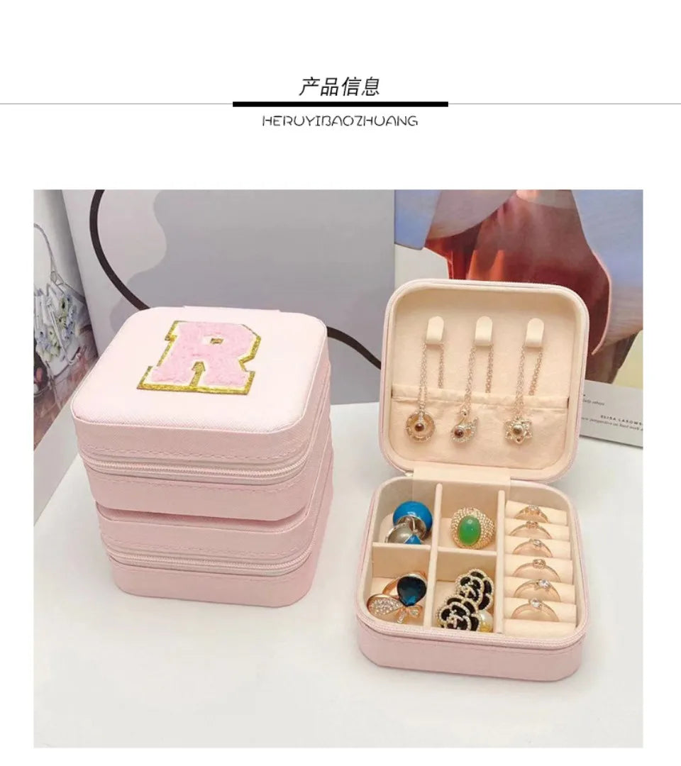 Mini Initial Jewelry Box – Personalized Travel Case, Perfect Bridesmaid or Birthday Gift