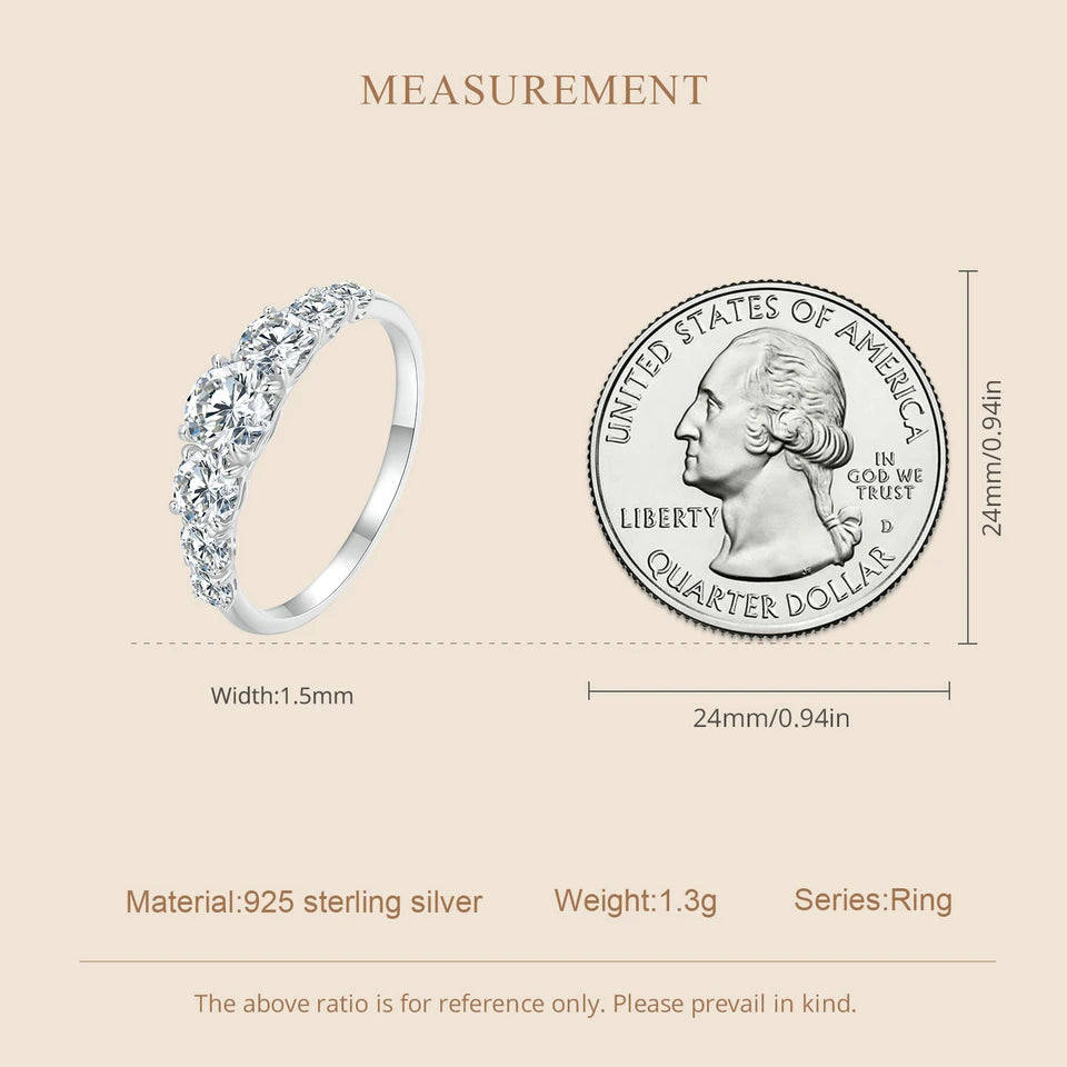 Bamoer Heart Moissanite Ring – D-Color VVS1 Lab Diamond in 925 Silver for Engagement or Wedding