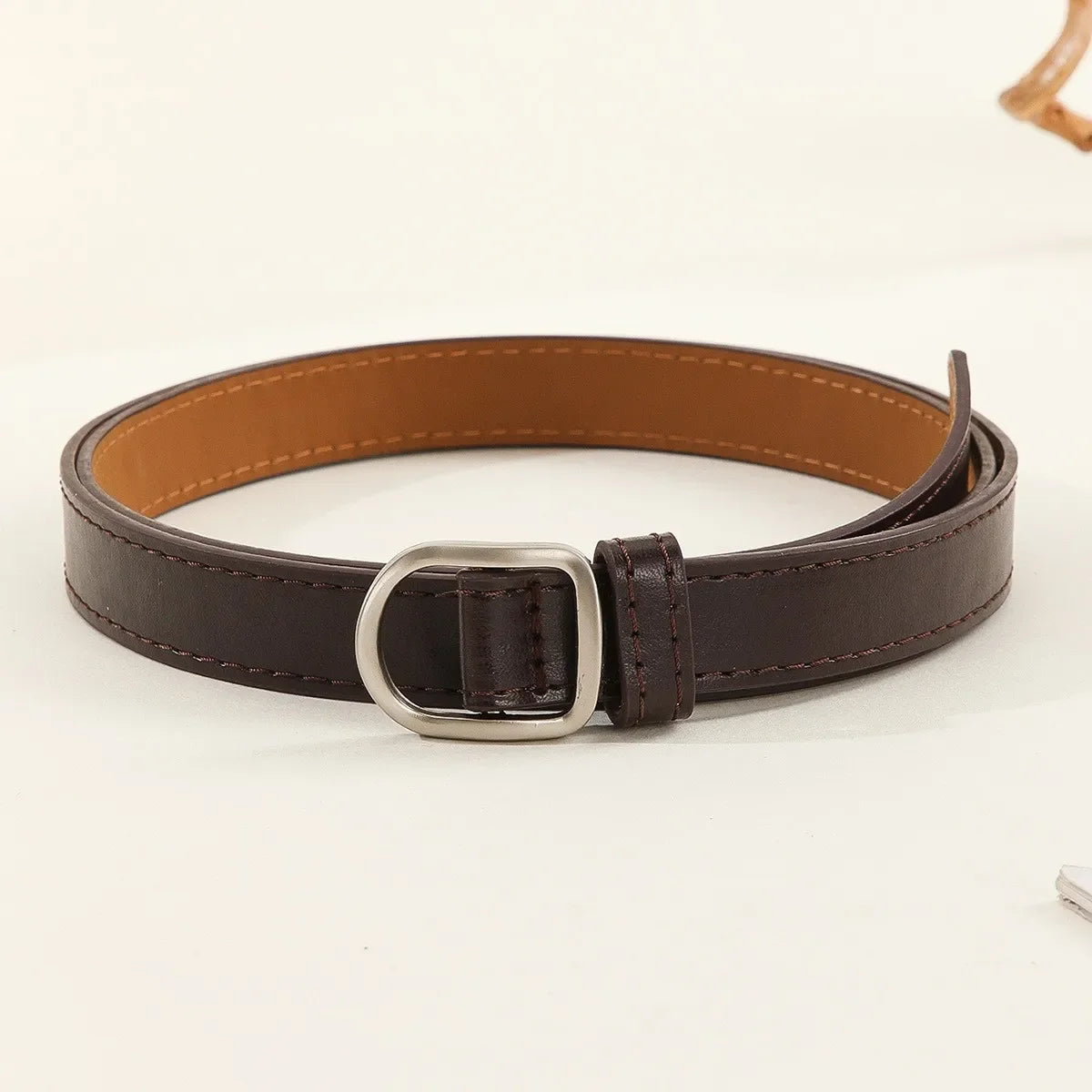 Casual Perforated PU Leather Belt – Simple Unisex Style for Jeans