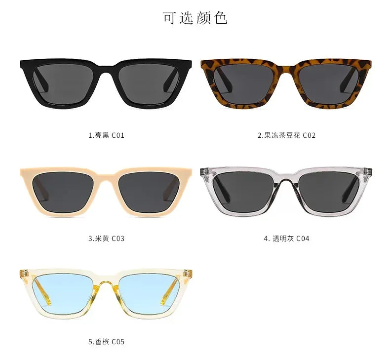 Classic Black Cat Eye Sunglasses – Elegant Small Frame UV400 Designer Style