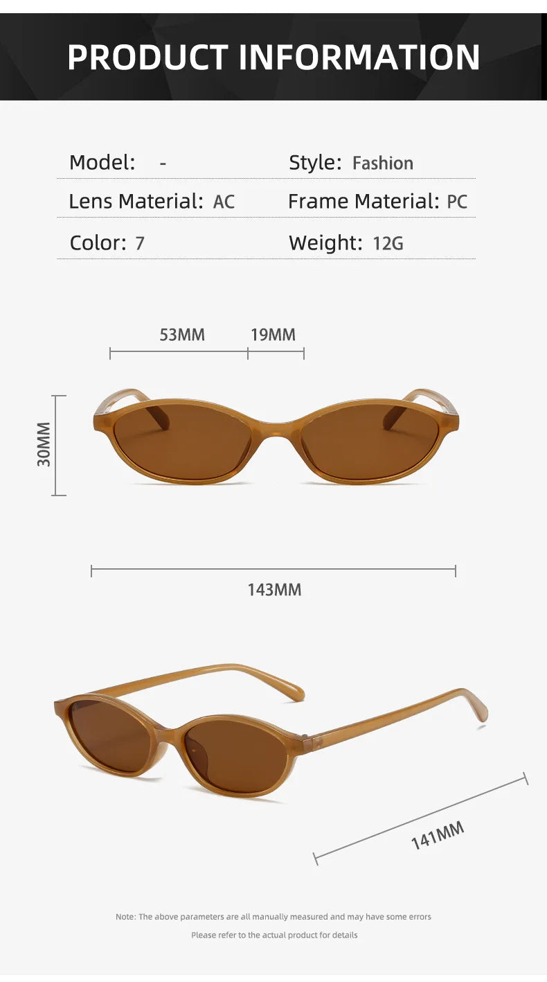 Retro Oval Sunglasses – Trendy Small Frame Cat Eye Design with Sun Protection