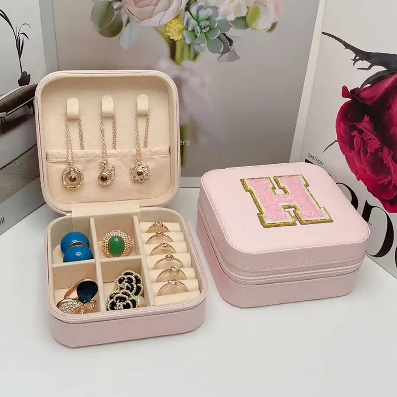 Mini Initial Jewelry Box – Personalized Travel Case, Perfect Bridesmaid or Birthday Gift