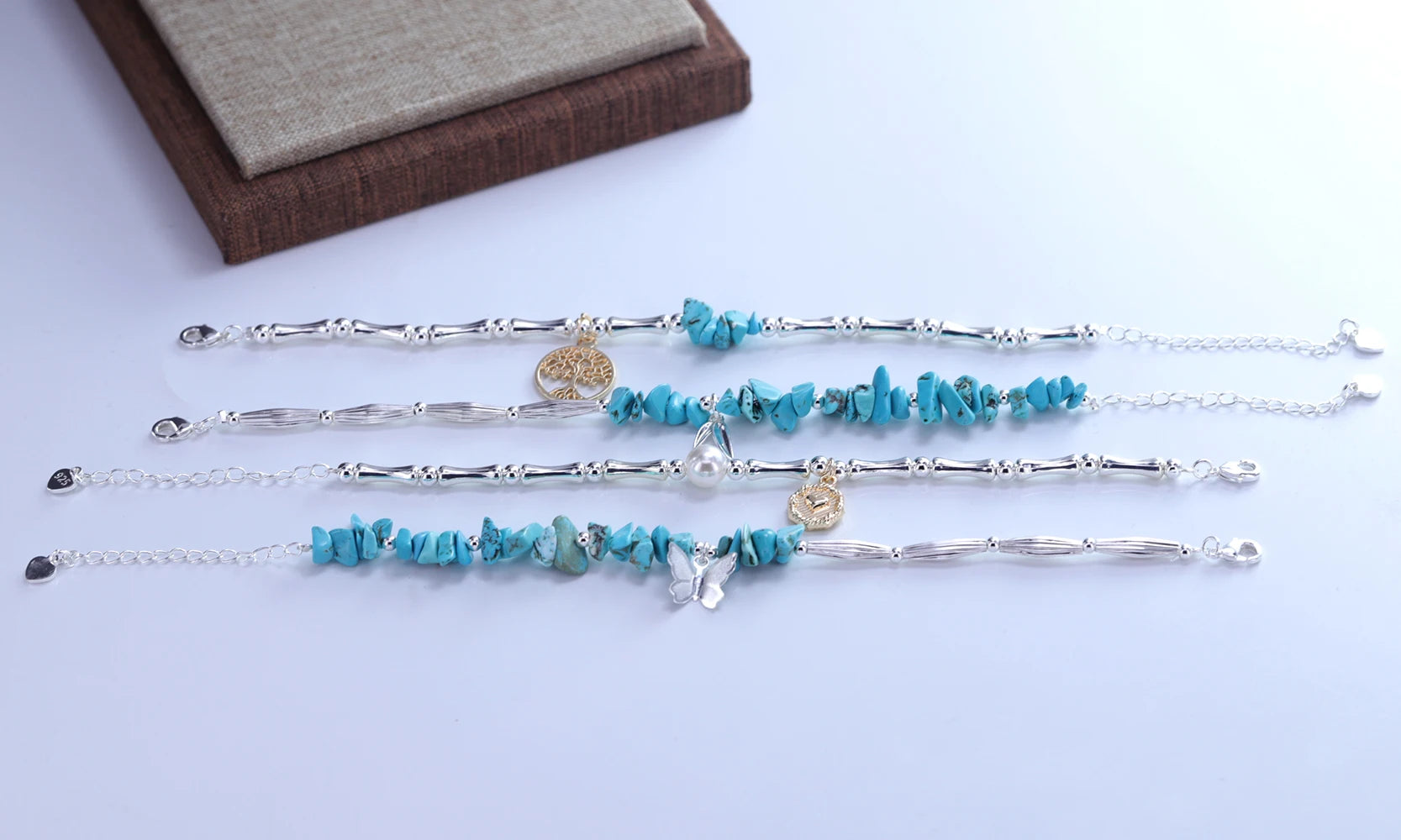 VENTFILLE 925 Silver Butterfly Bracelet – Cute Beaded String Design for Girls