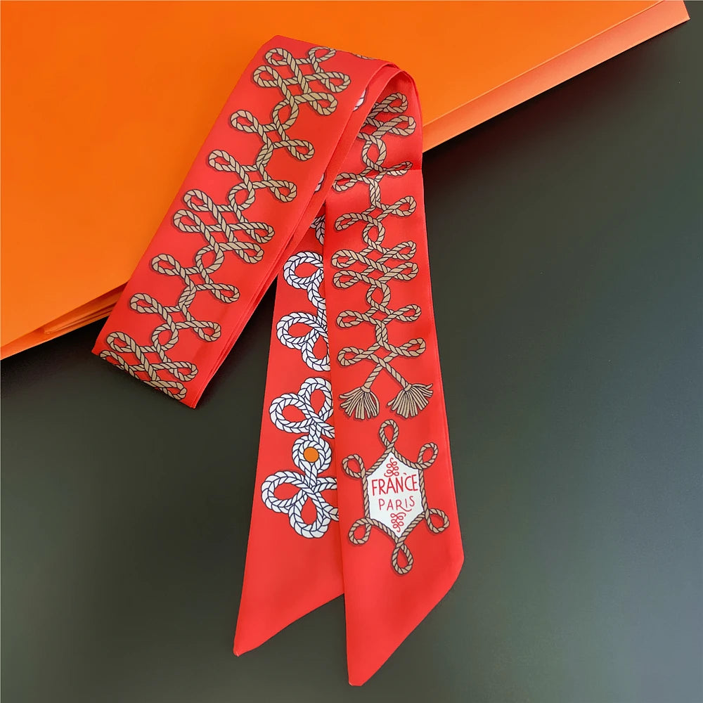 Gorgeous Saddle Print Silk Scarf – Elegant 2023 Designer Style for Hair, Bags & Neck