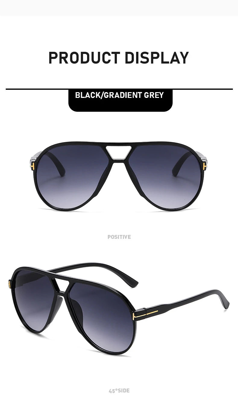 Retro Pilot Sunglasses – Double Beam “T” Design with Mirror Finish (2025 Style)