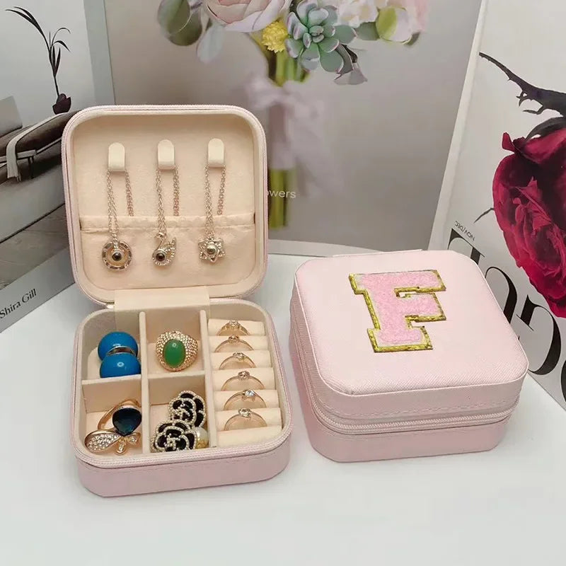 Mini Initial Jewelry Box – Personalized Travel Case, Perfect Bridesmaid or Birthday Gift