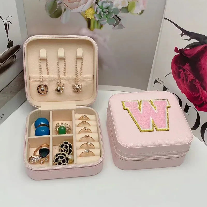 Mini Initial Jewelry Box – Personalized Travel Case, Perfect Bridesmaid or Birthday Gift