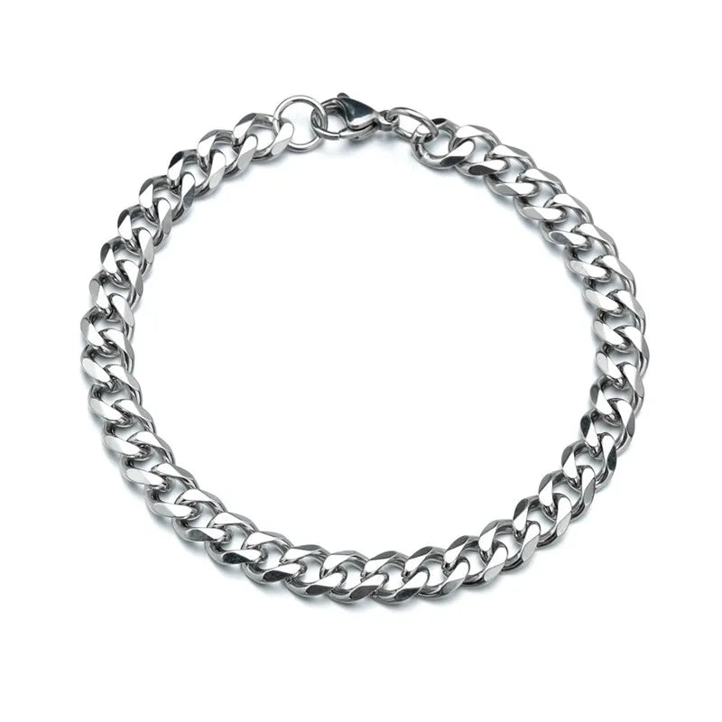 LETAPI Stainless Steel Cuban Chain Bracelet – Bold Unisex Hip-Hop Style for Men & Women