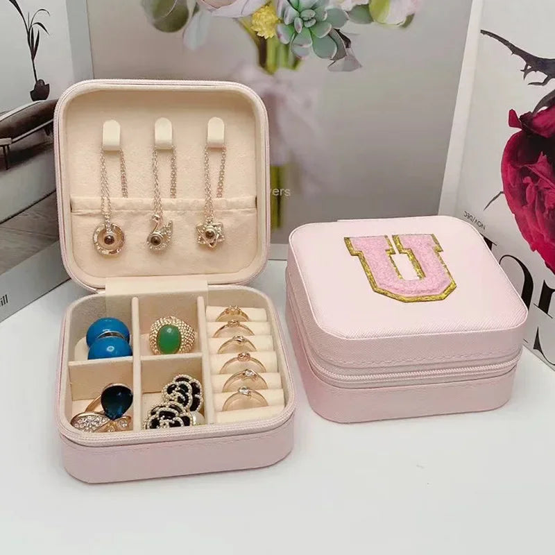 Mini Initial Jewelry Box – Personalized Travel Case, Perfect Bridesmaid or Birthday Gift