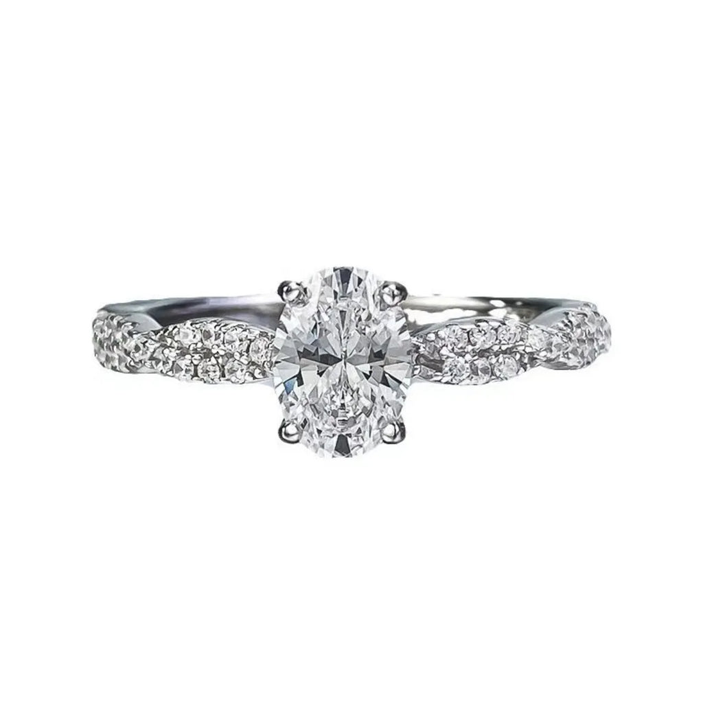 TEN CARATS 1 ct Moissanite Ring – Elegant Round-Cut Sparkle in 925 Sterling Silver for Engagements